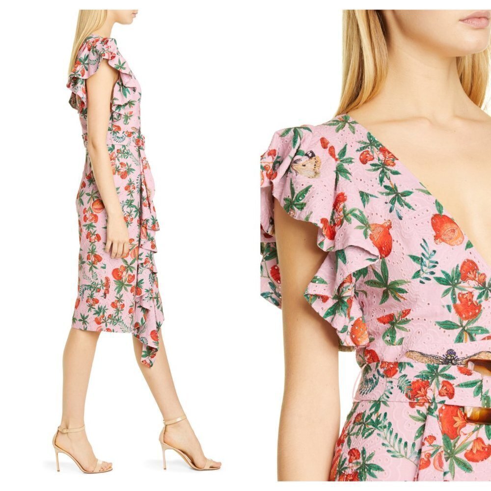 PatBO Ruffle Belted Cocktail Dress (US/6) - Picture 2 of 5